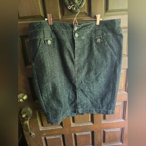 Boom Boom Jeans Plus Dark Wash Denim Skirt Size 2x